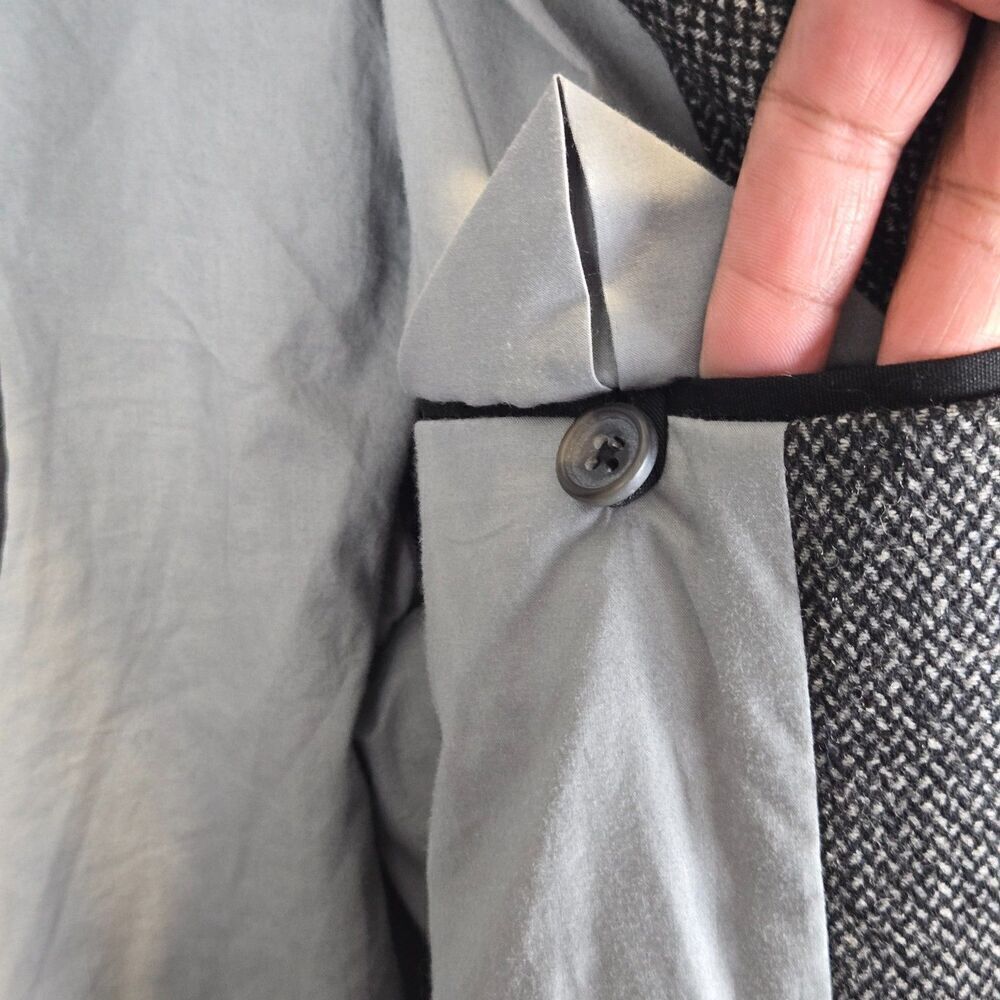 Womens Blazer Sz S Oversized Black Gray Preppy Casual Academia Grunge - Picture 7 of 10